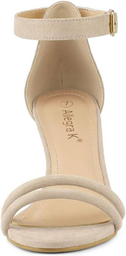 Allegra K Women's Kitten Heel Ankle Strap Sandals Shoes