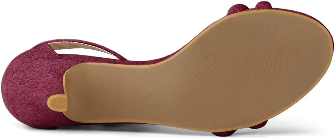 Allegra K Women's Kitten Heel Ankle Strap Sandals Shoes