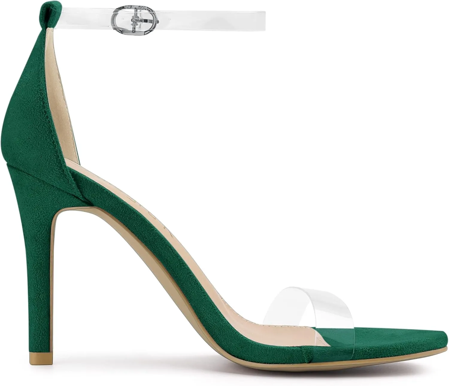 Allegra K Women's Open Toe Clear Ankle Strap Stiletto Heel Sandals