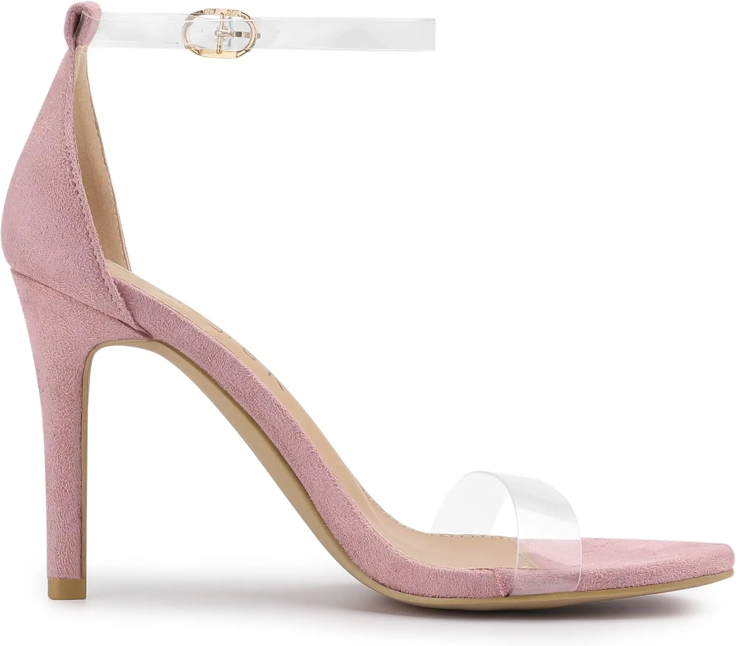 Allegra K Women's Open Toe Clear Ankle Strap Stiletto Heel Sandals