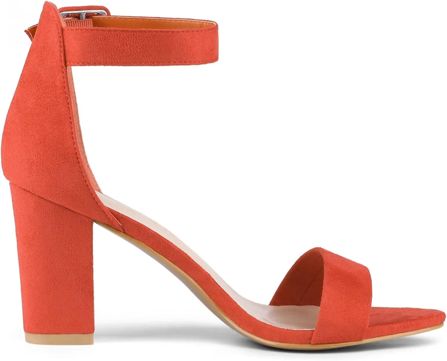 Allegra K Women's Open Toe High Chunky Heel Buckle Ankle Strap Sandals
