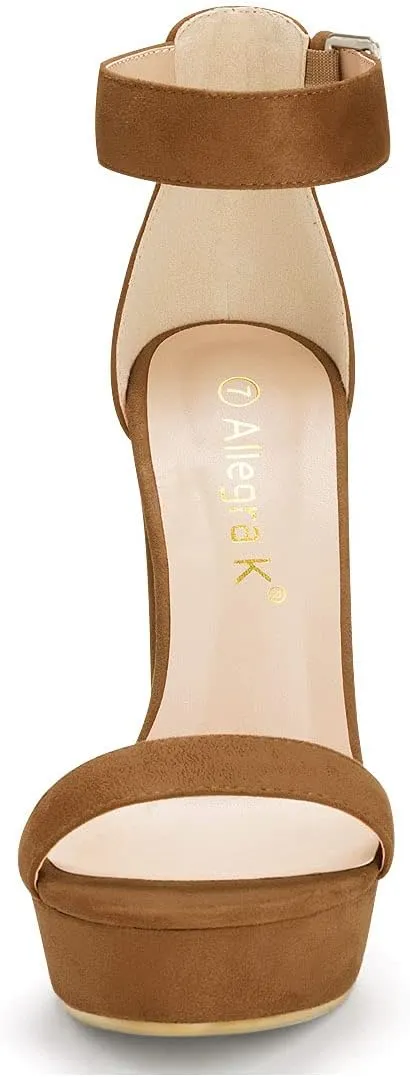 Allegra K Women's Platform High Heel Ankle Strap Chunky Heels Sandals