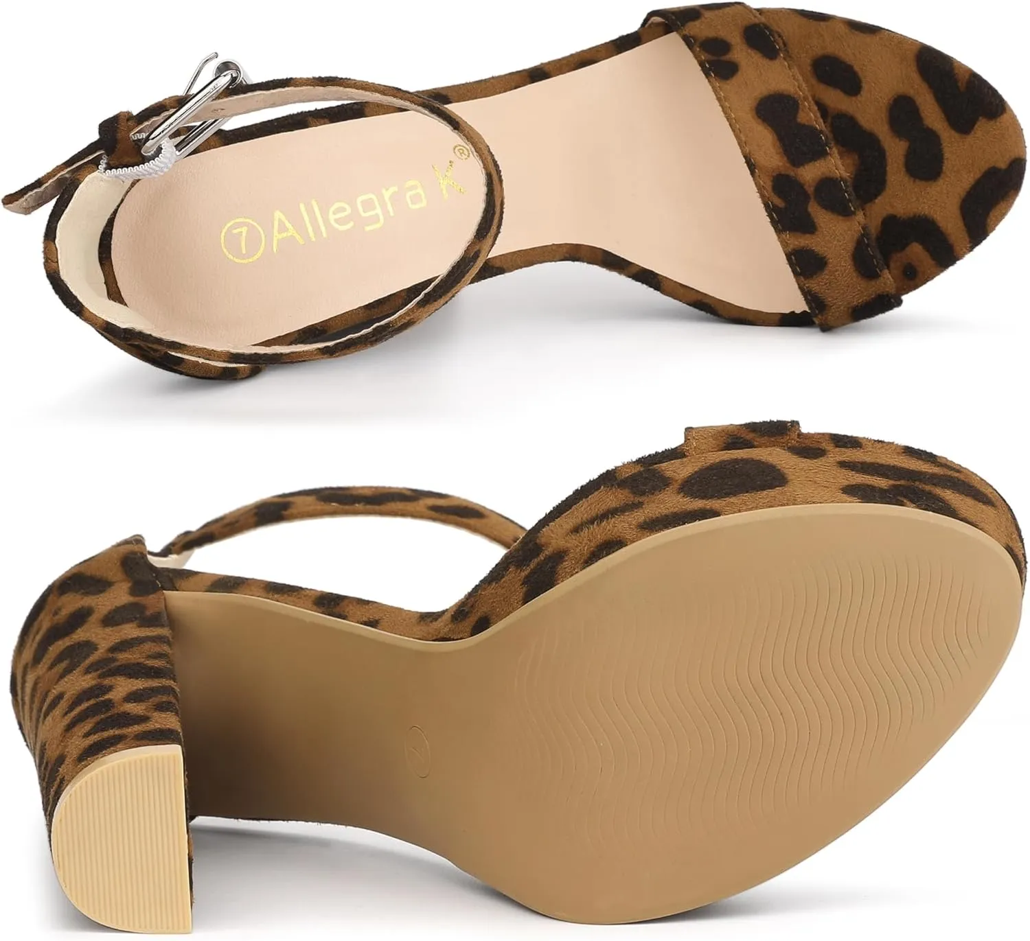 Allegra K Women's Platform High Heel Ankle Strap Chunky Heels Sandals