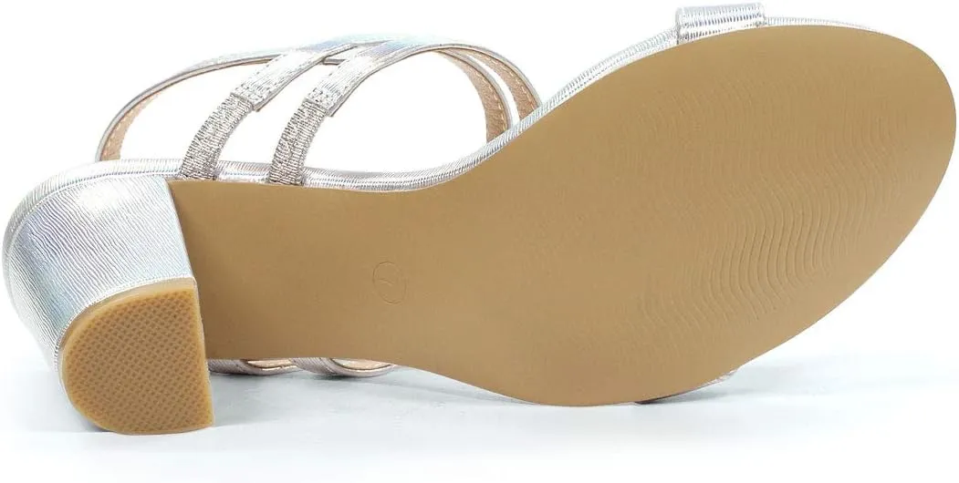 Allegra K Women's Slingback Block Heel Ankle Strap Sandals