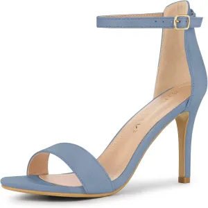 Allegra K Women's Suede Ankle Strap High Stiletto Heel Sandals