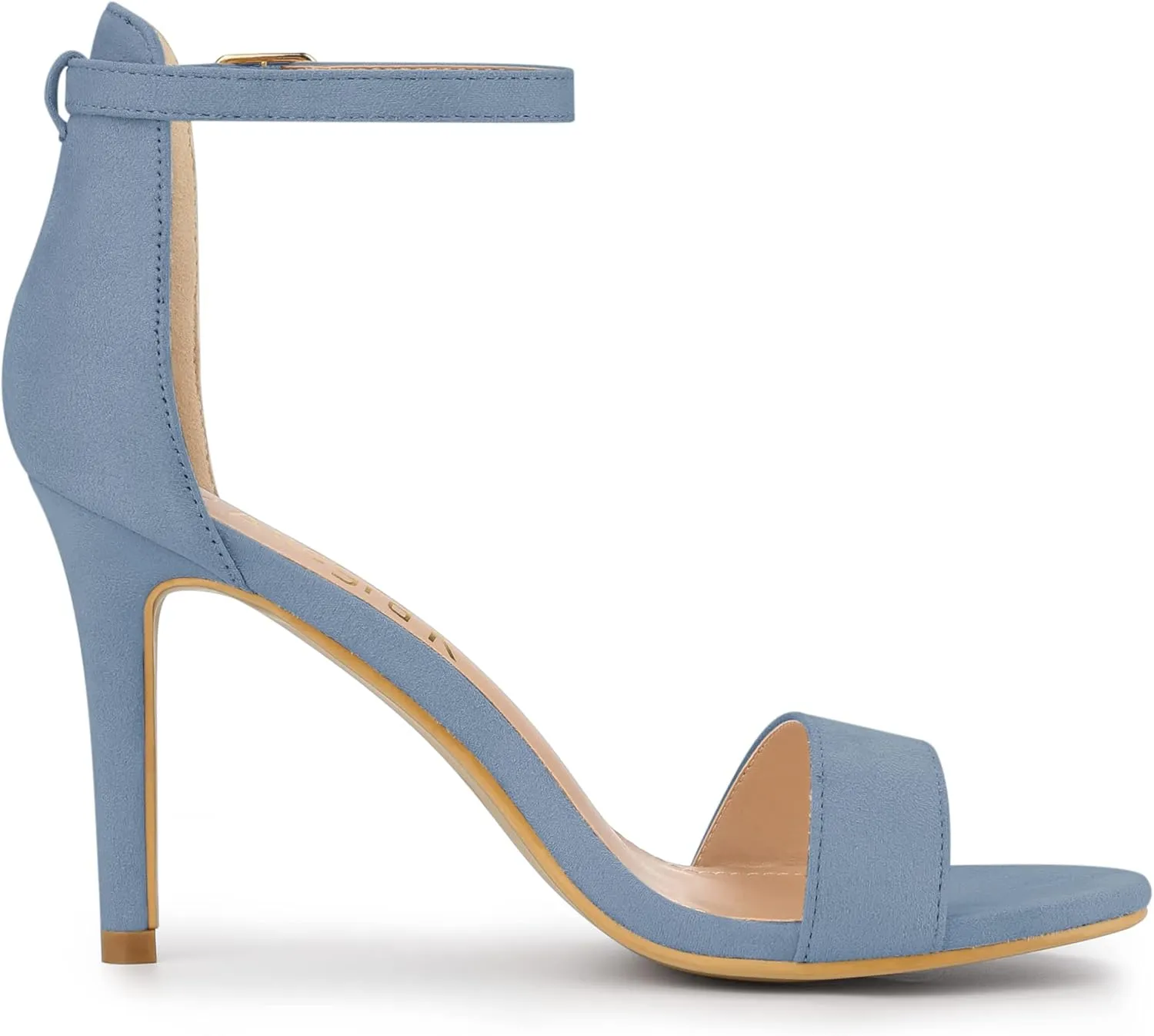 Allegra K Women's Suede Ankle Strap High Stiletto Heel Sandals