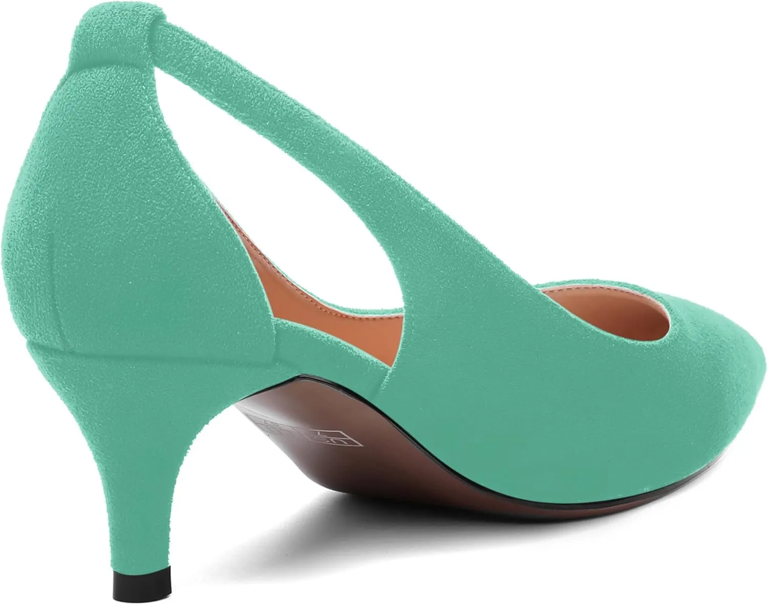 AMBELIGHT Womens Slip On Suede Pointed Toe Casual Office Kitten Low Heel Pumps Shoes 2 Inch