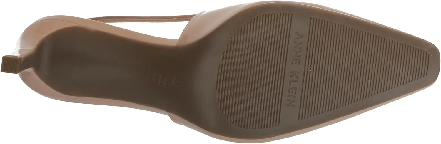 Anne Klein Womens Rosel Patent Square Toe Slingback Heels
