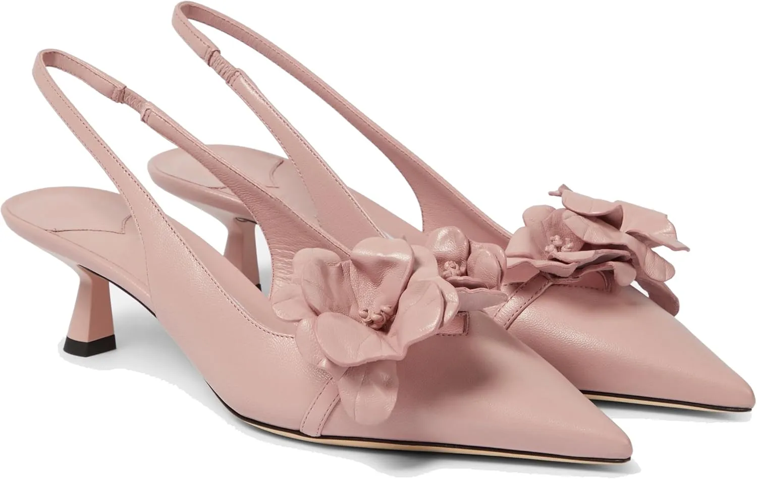 Arqa Women's Slingback Kitten Heels Pointed Toe 45mm Heel Pumps Wedding Heeled Sandals