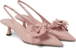 Arqa Women's Slingback Kitten Heels Pointed Toe 45mm Heel Pumps Wedding Heeled Sandals