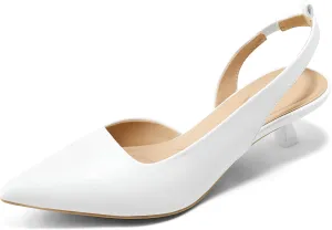 Arromic Pointed Toe Kitten Heels Pumps for Women, Slingback Heels for Women, Comfortable Low Heel Dress Shoes