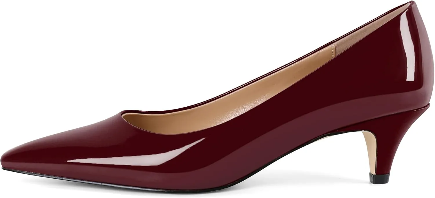 AUMOTED Women's Shoes Low Heels Square Toe Kitten Heel Daily Pumps 2 Inch Dressy Shoes