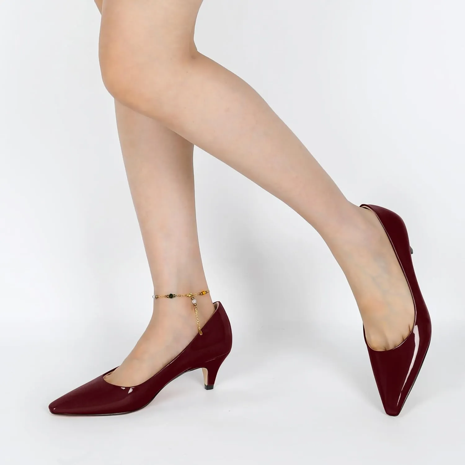 AUMOTED Women's Shoes Low Heels Square Toe Kitten Heel Daily Pumps 2 Inch Dressy Shoes