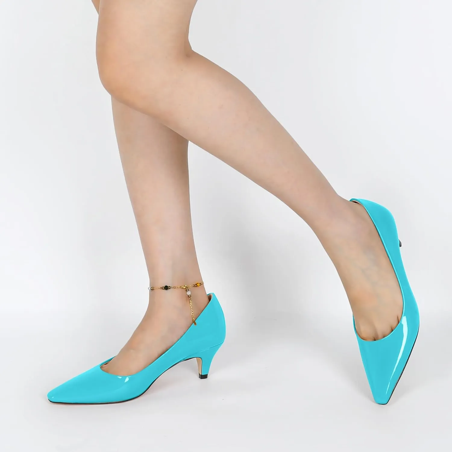 AUMOTED Women's Shoes Low Heels Square Toe Kitten Heel Daily Pumps 2 Inch Dressy Shoes