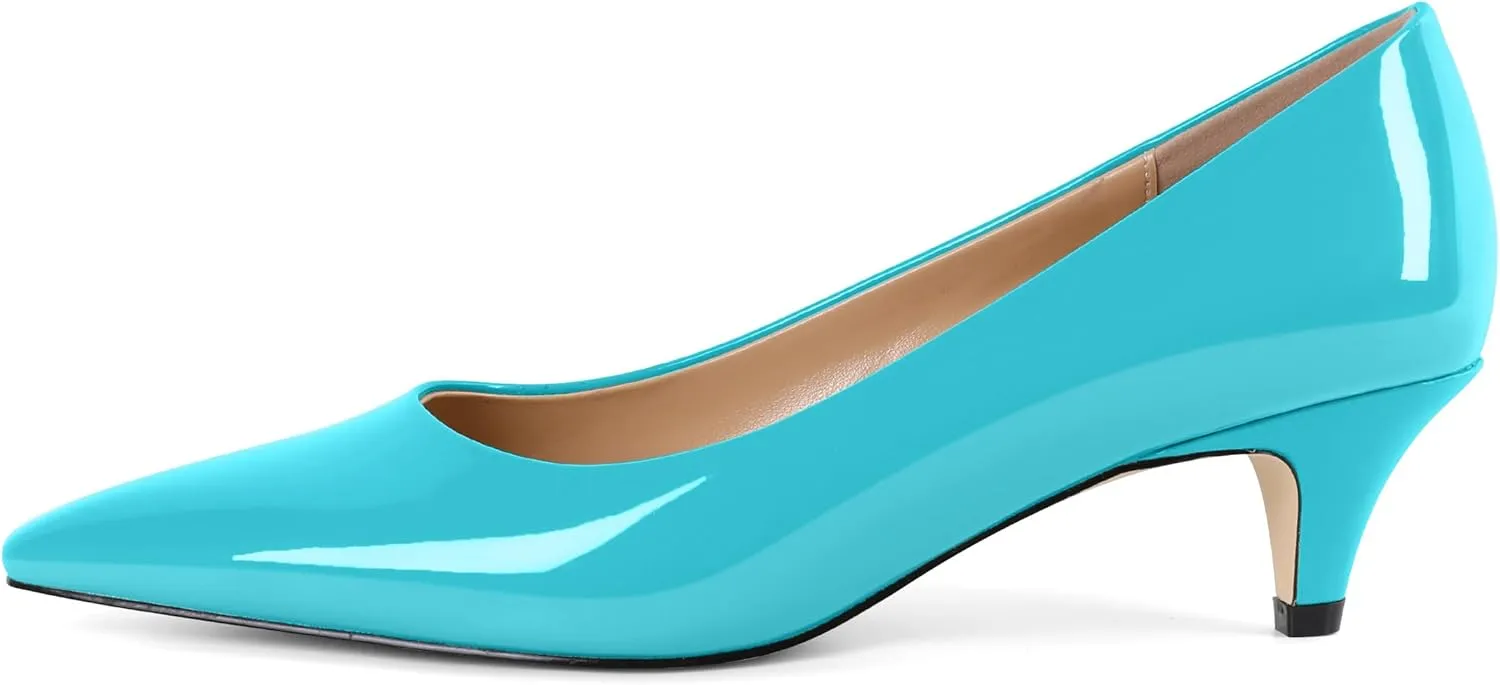 AUMOTED Women's Shoes Low Heels Square Toe Kitten Heel Daily Pumps 2 Inch Dressy Shoes