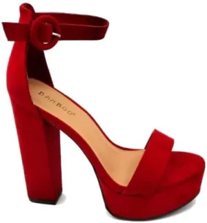 BAMBOO Women's Chunky Heel Platform Sandal with Ankle Strap