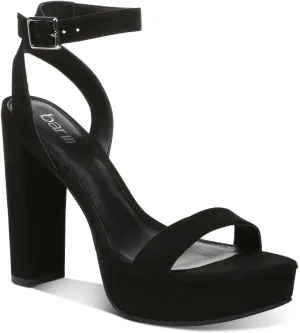 Bar III Womens Ivy Block Heel Ankle Strap Heels
