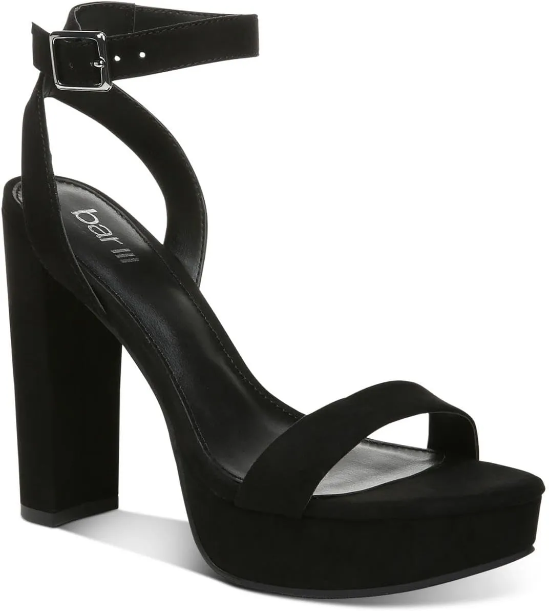 Bar III Womens Ivy Block Heel Ankle Strap Heels