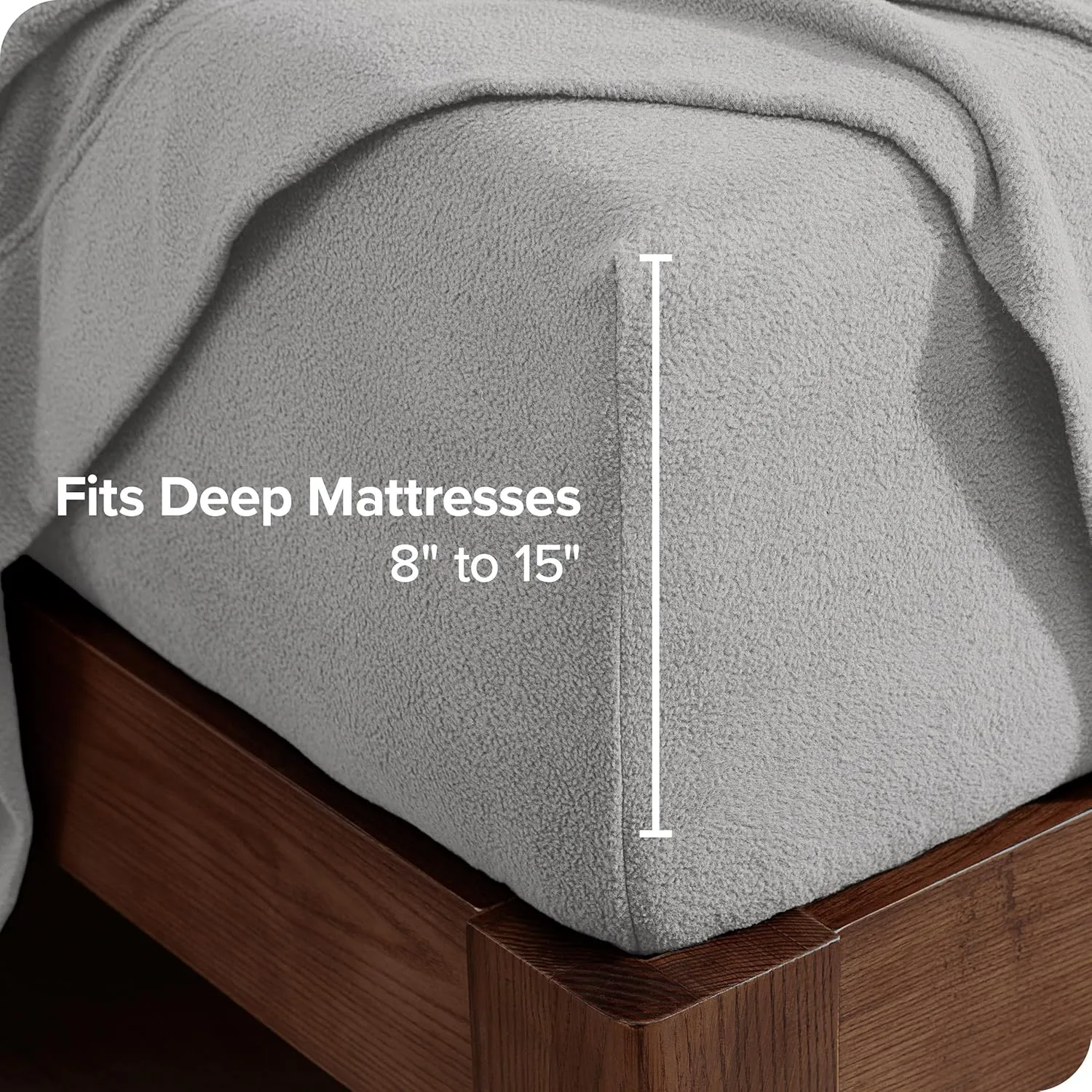 Bare Home Super Soft Fleece Sheet Set - King Size - Extra Plush Polar Fleece, No-Pilling Bed Sheets - All Season Cozy Warmth (King, Light Grey)