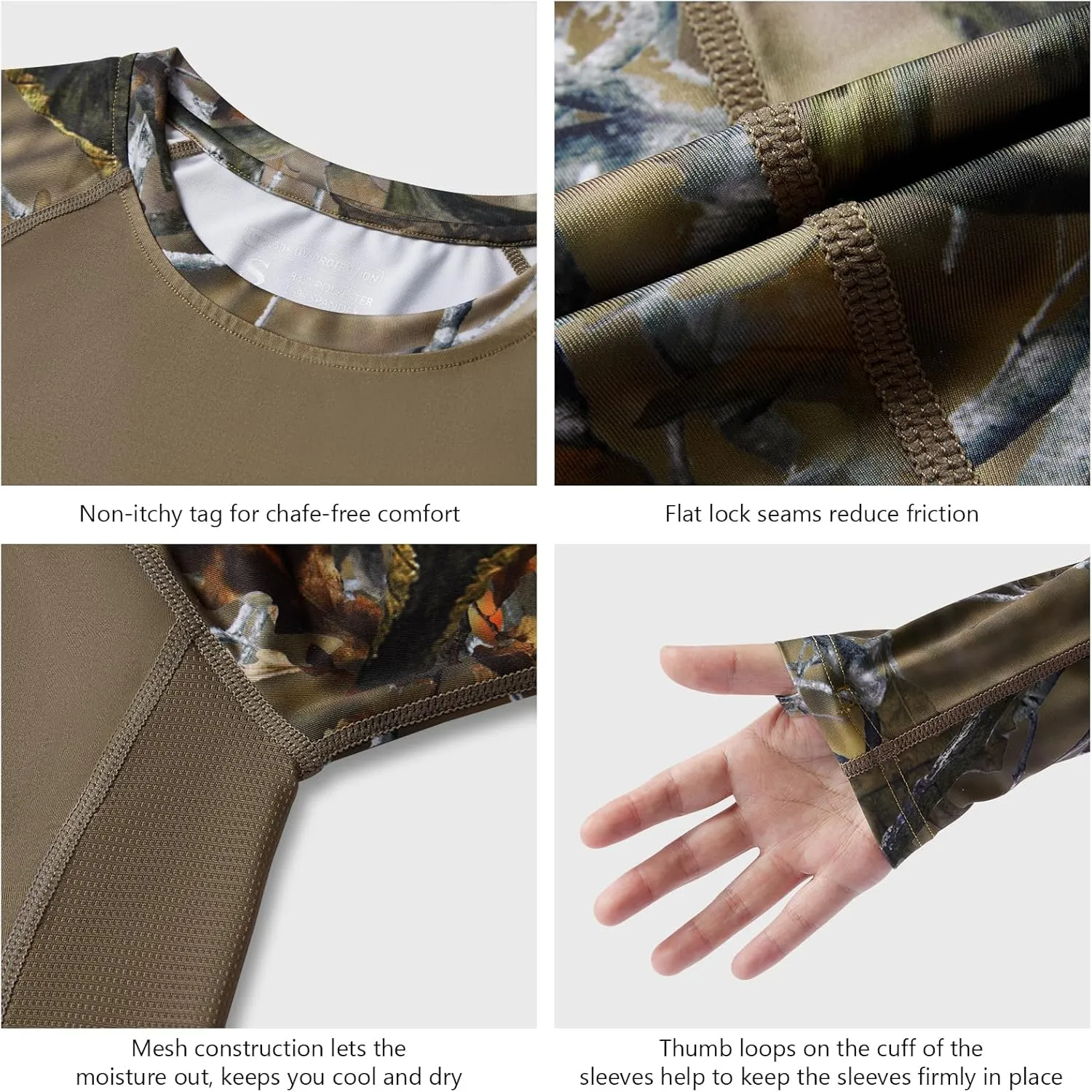 BASSDASH Women’s Camo Hunting Shirt Long Sleeve UPF 50  Sun Protection Performance Tee Fishing Hiking