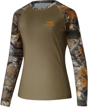 BASSDASH Women’s Camo Hunting Shirt Long Sleeve UPF 50  Sun Protection Performance Tee Fishing Hiking