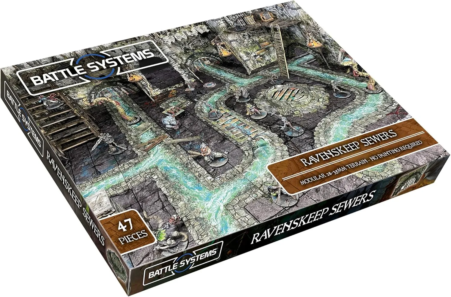 Battle Systems Fantasy Dungeon Terrain Ravenskeep Sewers Terrain Immersive Scenery for D&D DND Maladum Pathfinder RPGs Full Color Heavy Duty Cardstock Printed Both Sides
