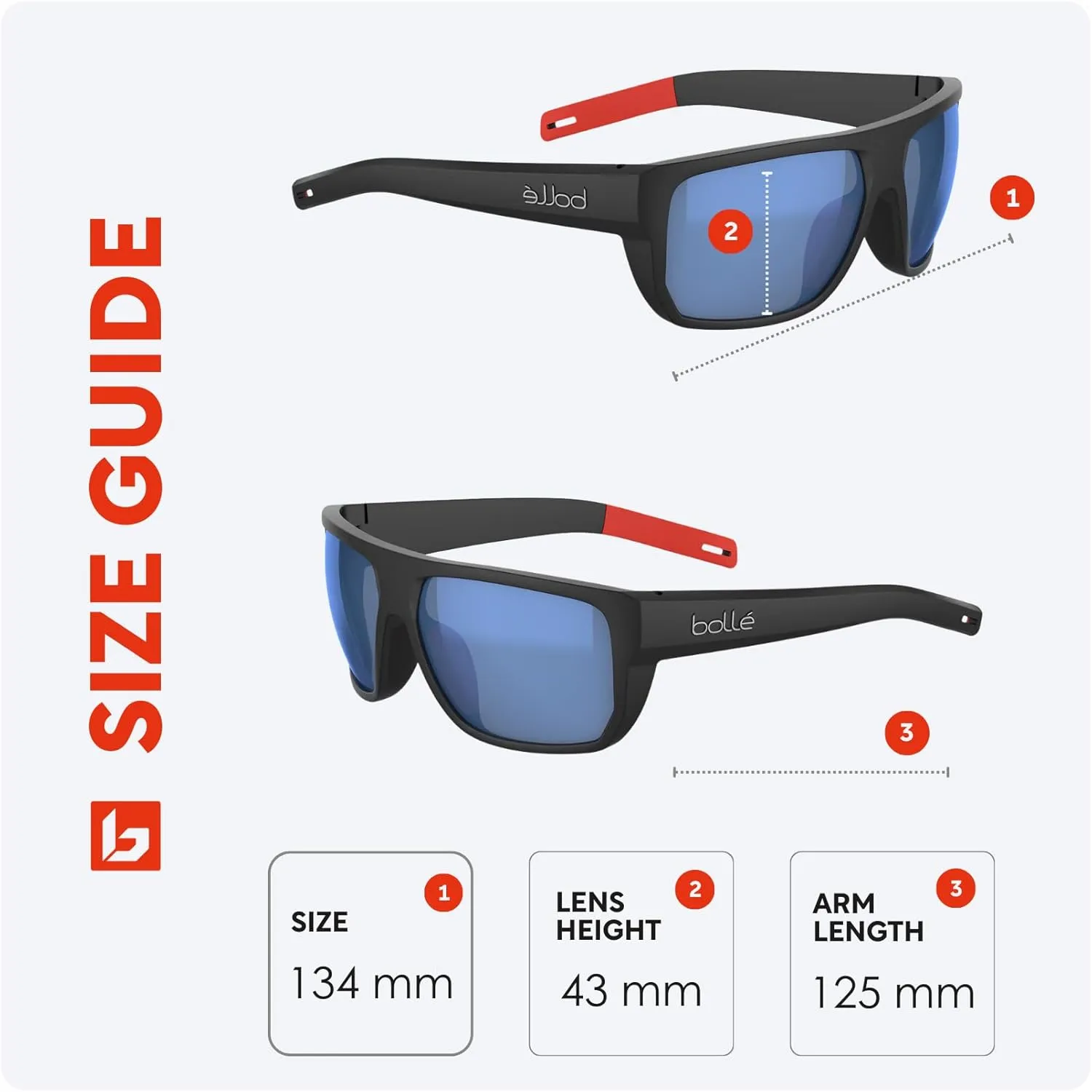 Bolle Vulture 62MM Flat Top Sunglasses for Men   BUNDLE With Designer iWear Complimentary Eyewear Kit
