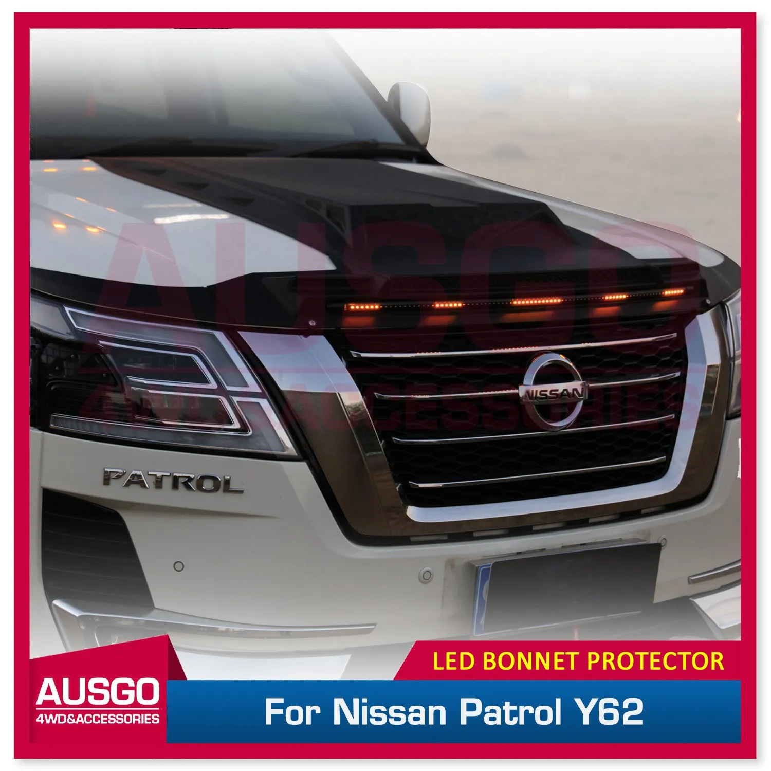 Bonnet Protector with LED Light  for Nissan Patrol Y62 2021-Onwards