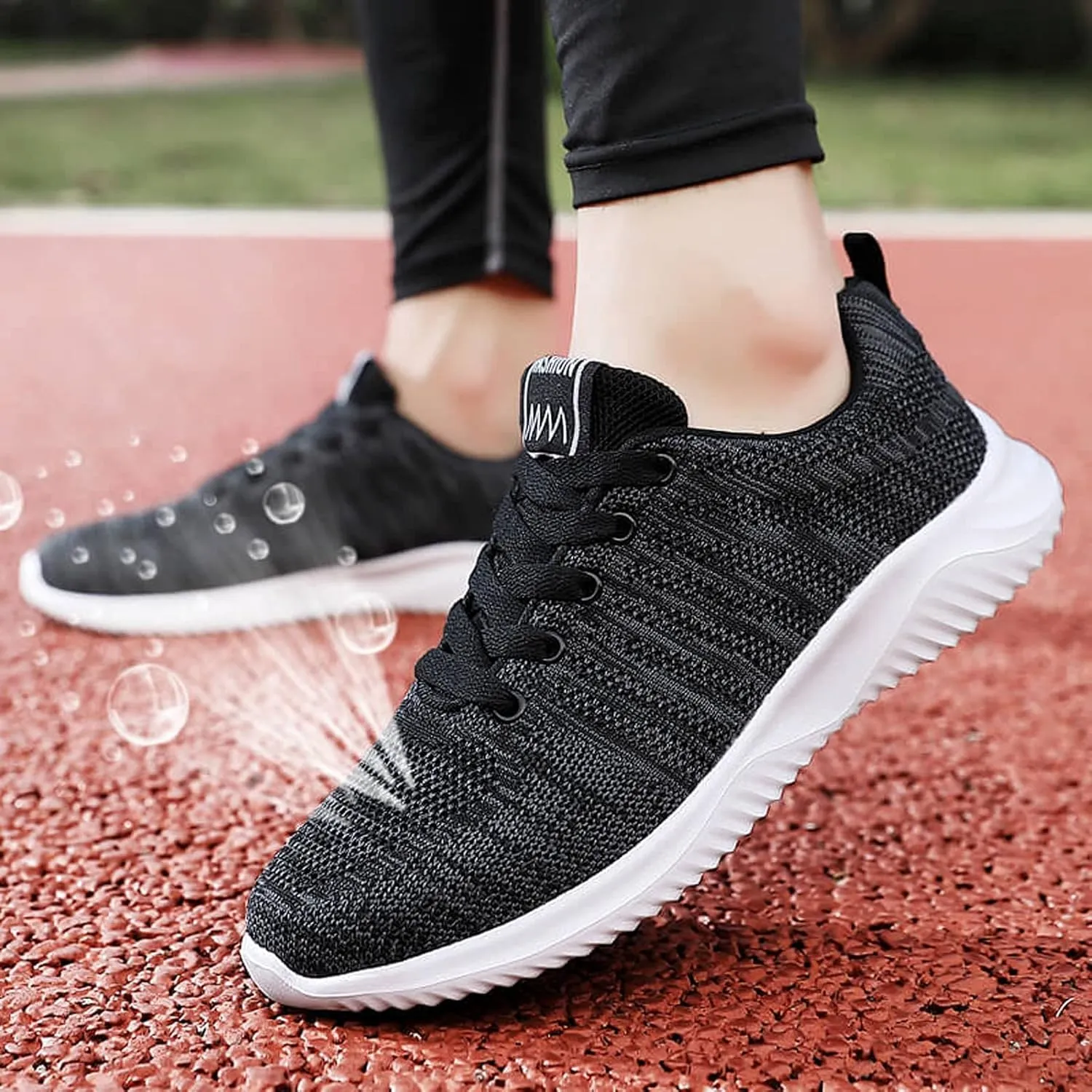 BORAMAX Trainers Mens Running Shoes Tennis Fashion Sneakers Athletic Slip On Walking Gym Lightweight Breathable Shoes