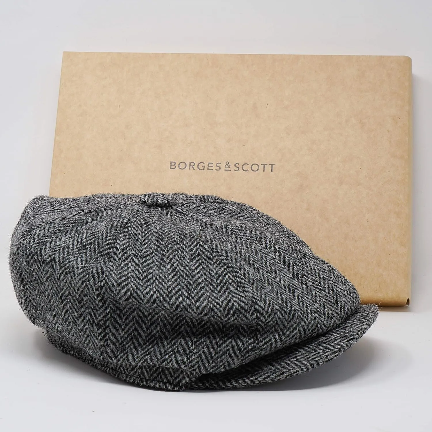 Borges & Scott Lomond Newsboy Cap - 100% Handwoven Wool - Harris Tweed - Water Resistant