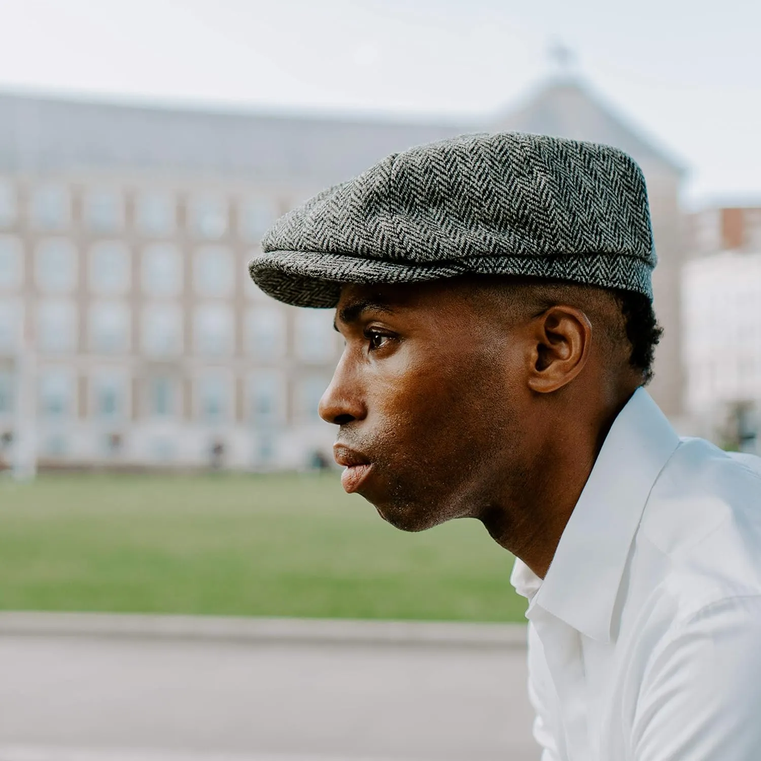 Borges & Scott Lomond Newsboy Cap - 100% Handwoven Wool - Harris Tweed - Water Resistant