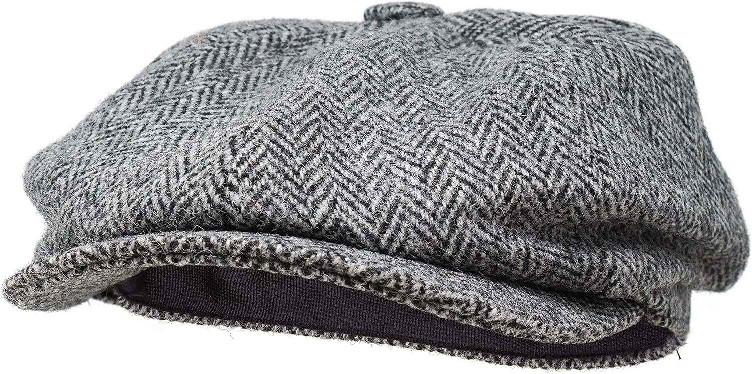 Borges & Scott Lomond Newsboy Cap - 100% Handwoven Wool - Harris Tweed - Water Resistant