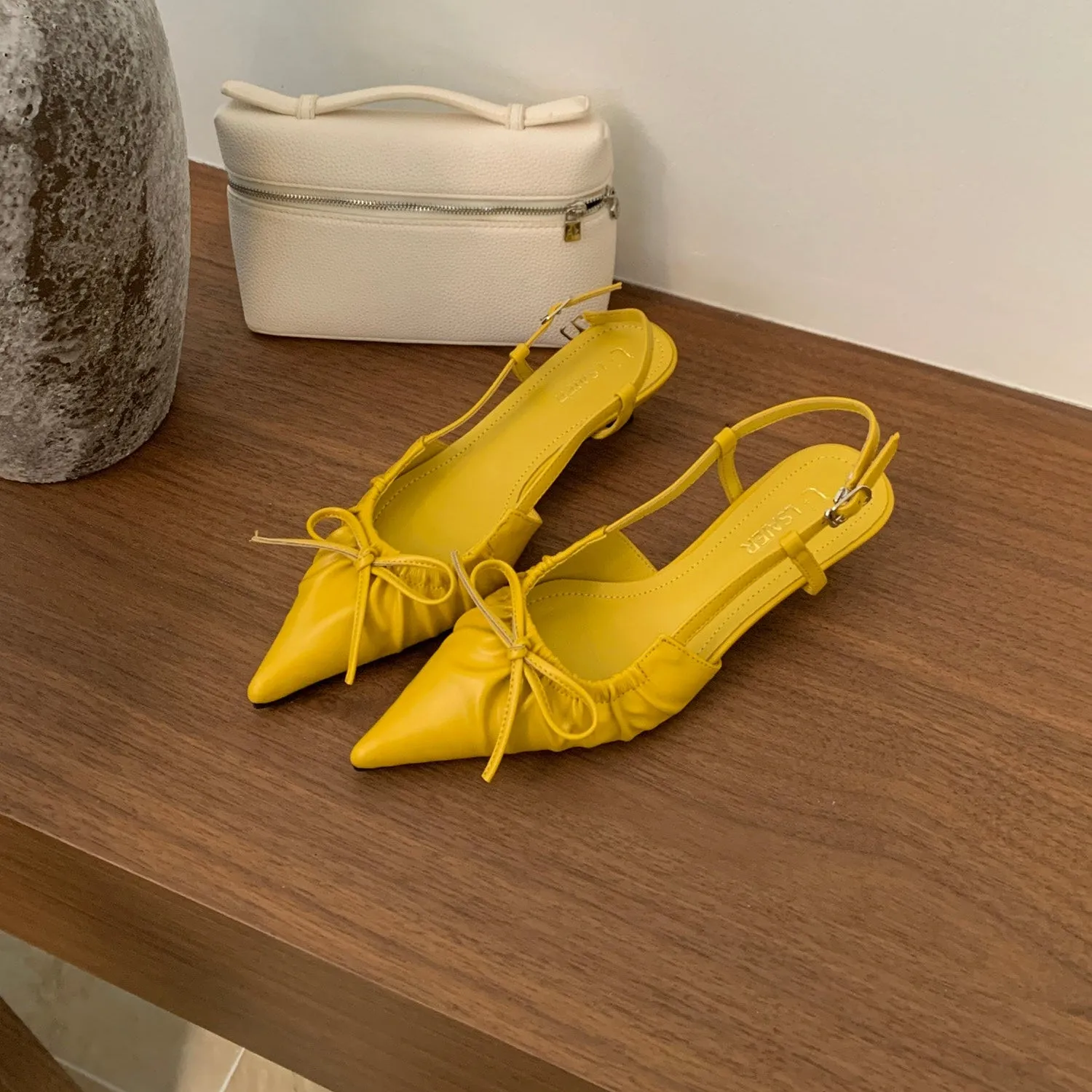 Bowtie Kitten Heel Slingbacks 3CM