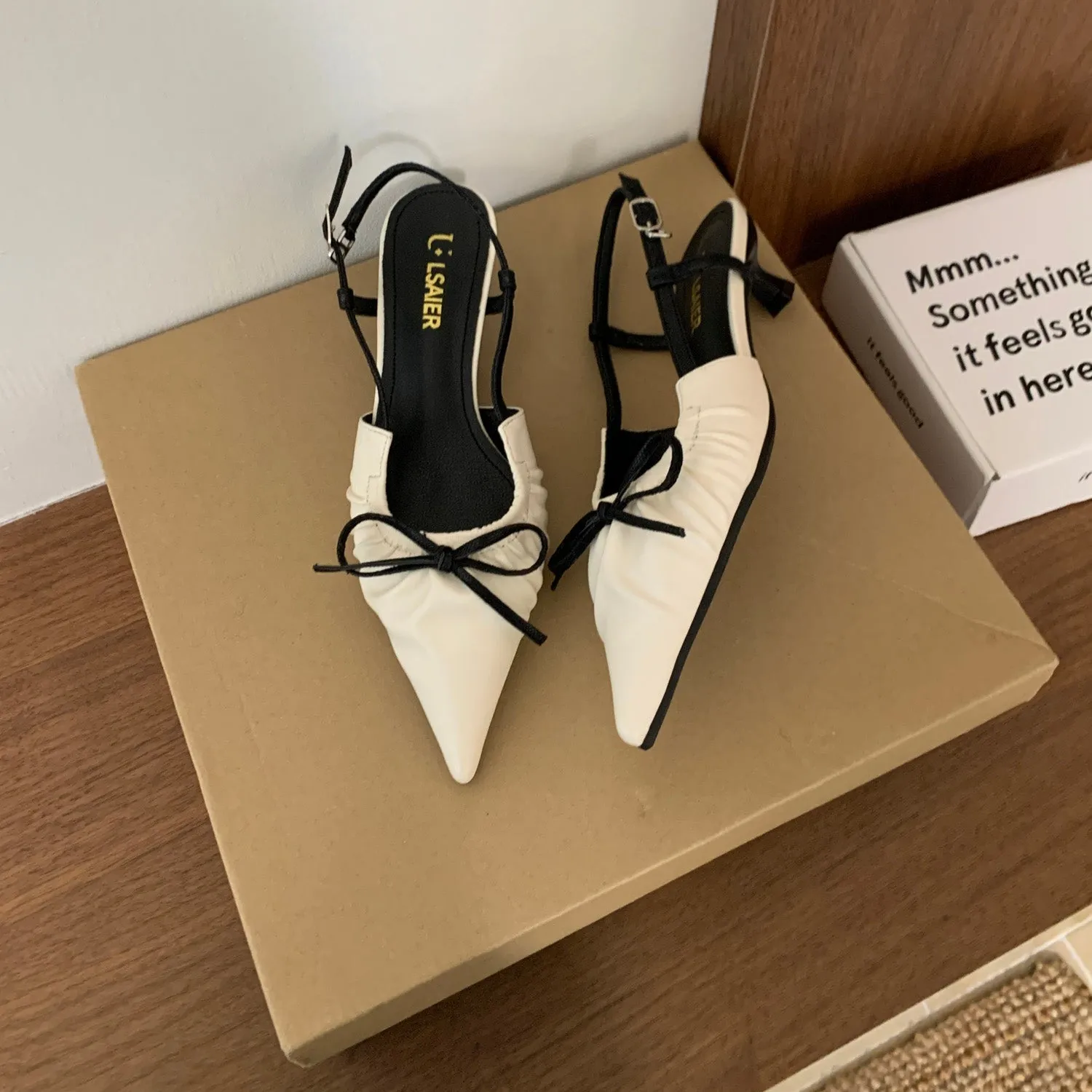 Bowtie Kitten Heel Slingbacks 3CM