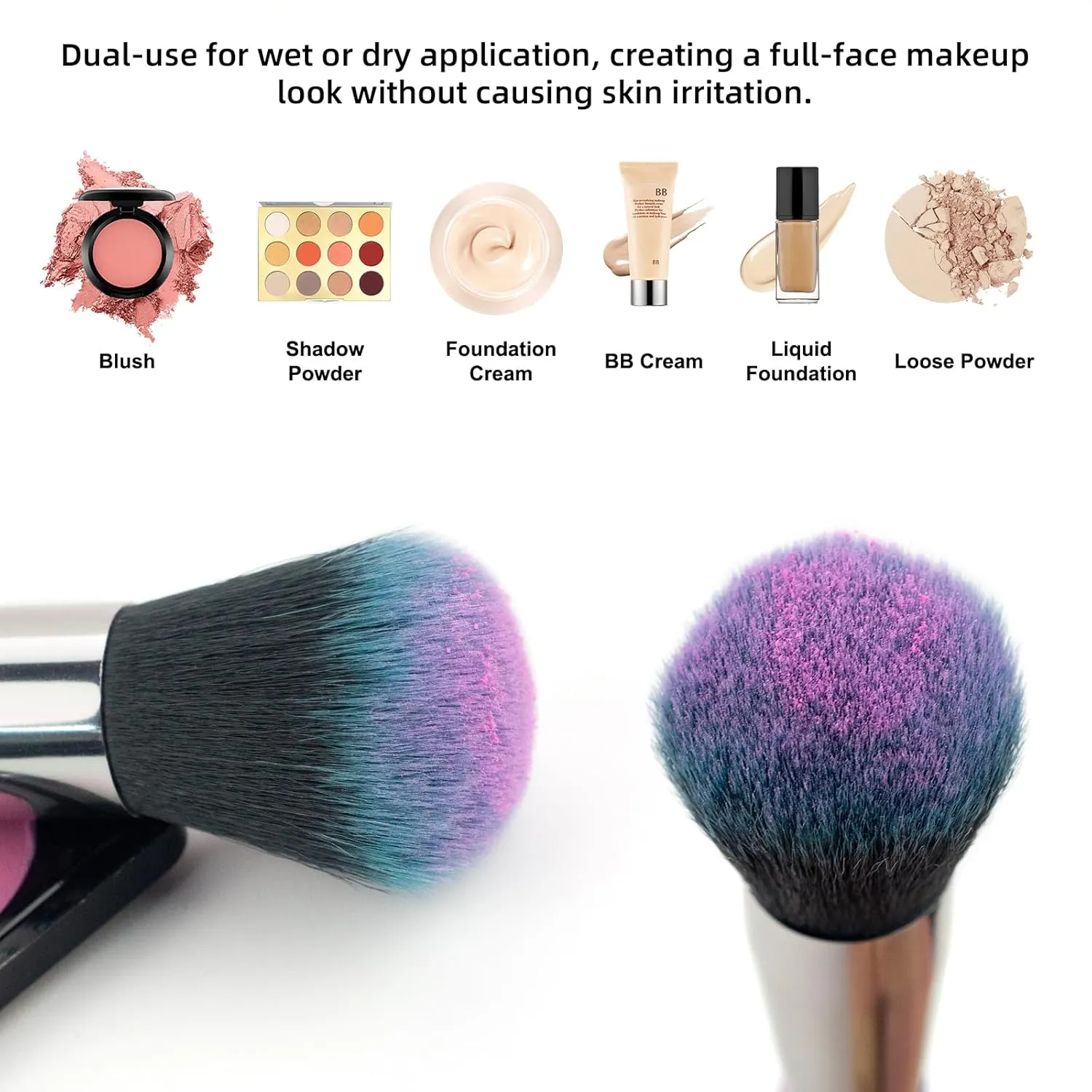 Brush set make up,Makeup Brush Set 10 Piece Essential Make-up Brushes Kit for Powder Liquid Cream Cosmetics Blending Concealer Brushes(Color:Blue)