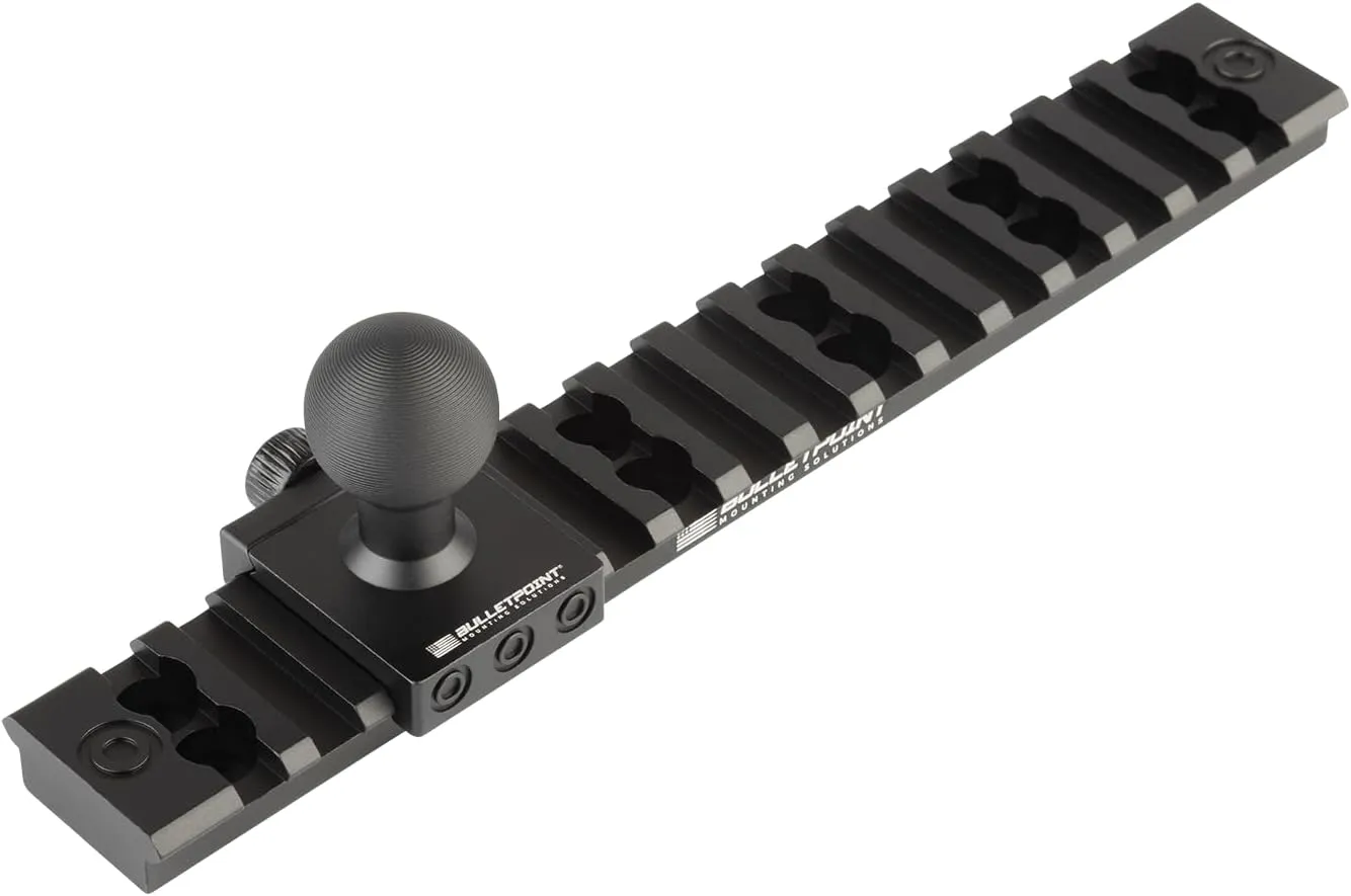 Bulletpoint Mounting Solutions Metal Picatinny-Style Rail Device Mount Attachment with 20mm Ball Mount Add-On Accessory for RubiGrid Dash Mounts (7 inch)