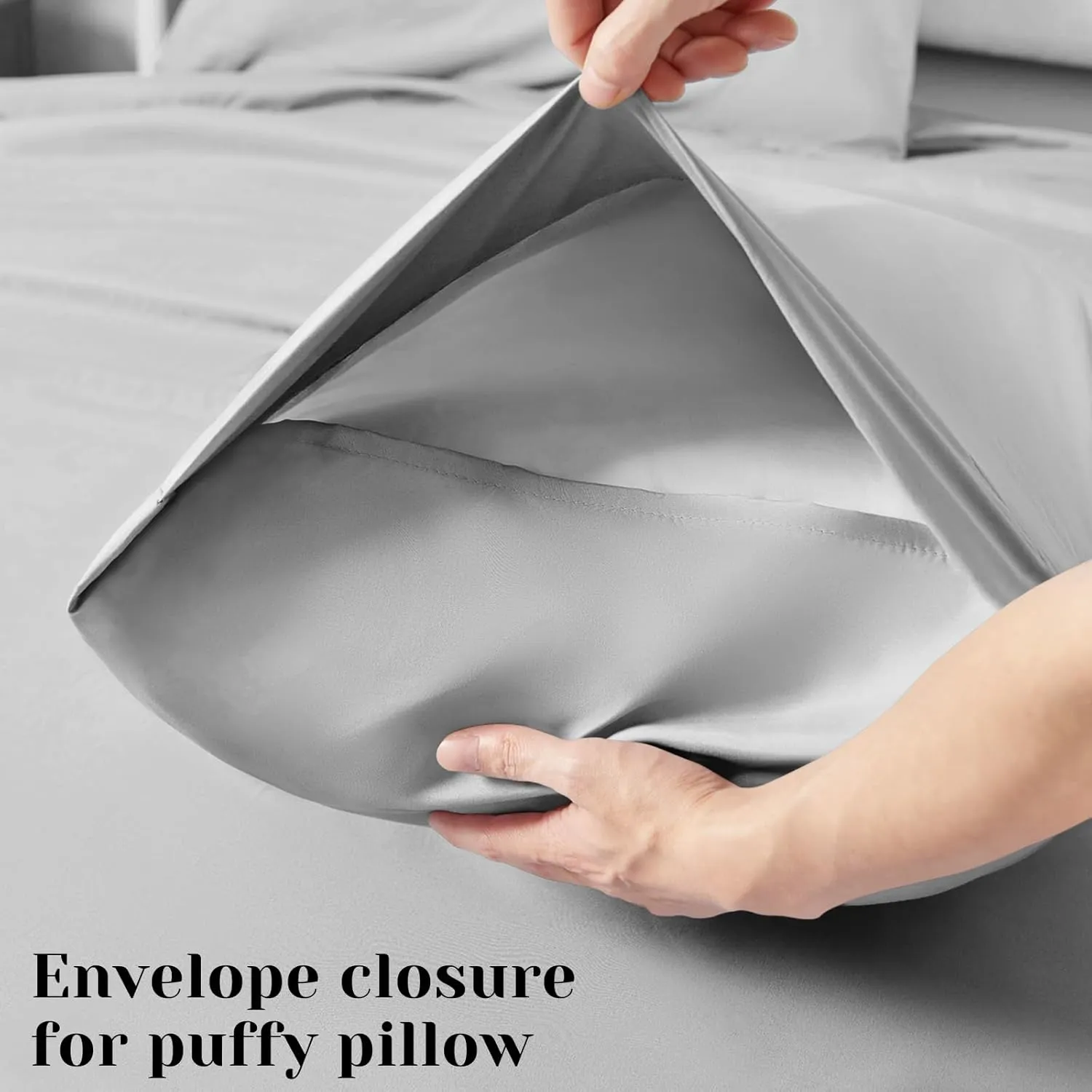 BYSURE Hotel Luxury Bed Sheets Set 6 Piece(King, Light Gray) - Super Soft 1800 Thread Count 100% Microfiber Sheets with Deep Pockets, Wrinkle & Fade Resistant