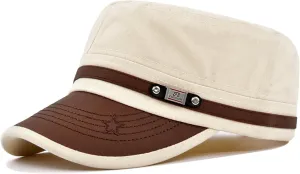 Cadet Army Cap for Men Women Twill Military Corps Hat Flat Top Cap
