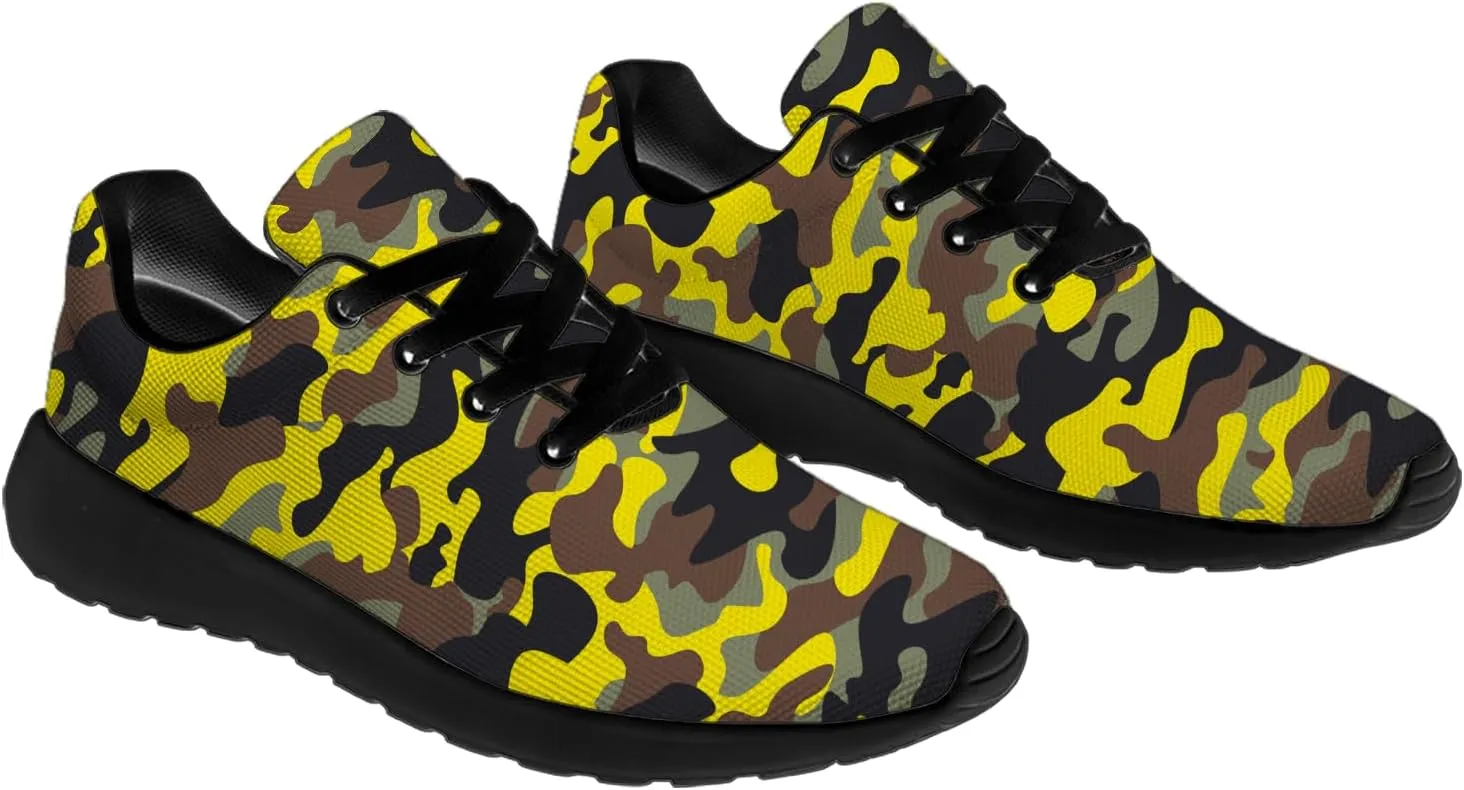 Camouflage Print Shoes for Men Women Running Comfortable Lightweight Tennis Walking Sneakers