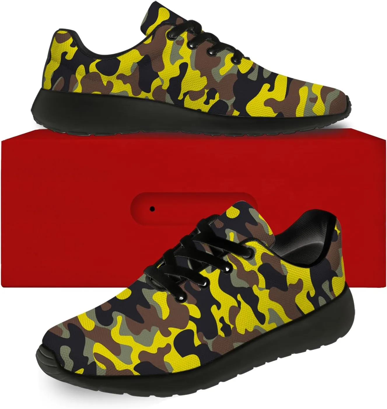 Camouflage Print Shoes for Men Women Running Comfortable Lightweight Tennis Walking Sneakers