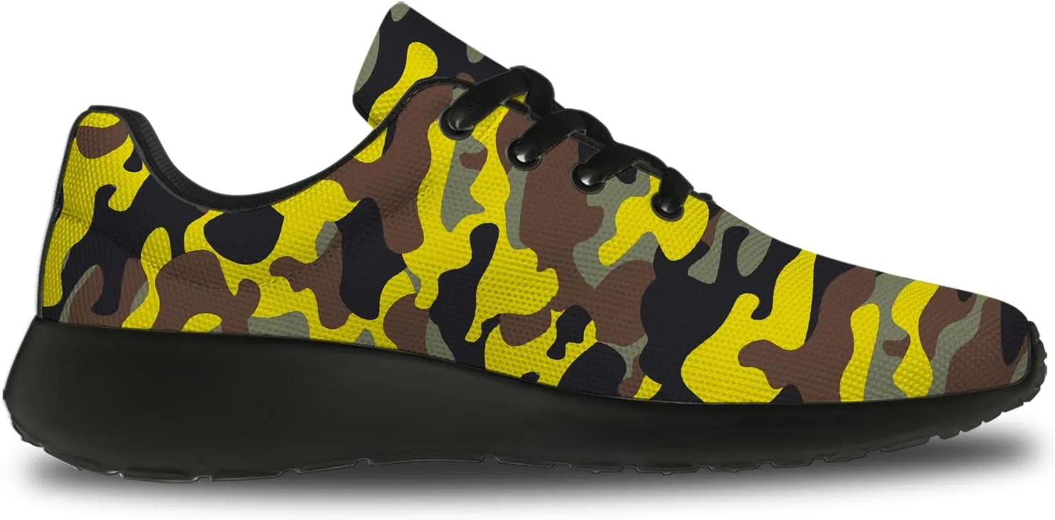 Camouflage Print Shoes for Men Women Running Comfortable Lightweight Tennis Walking Sneakers