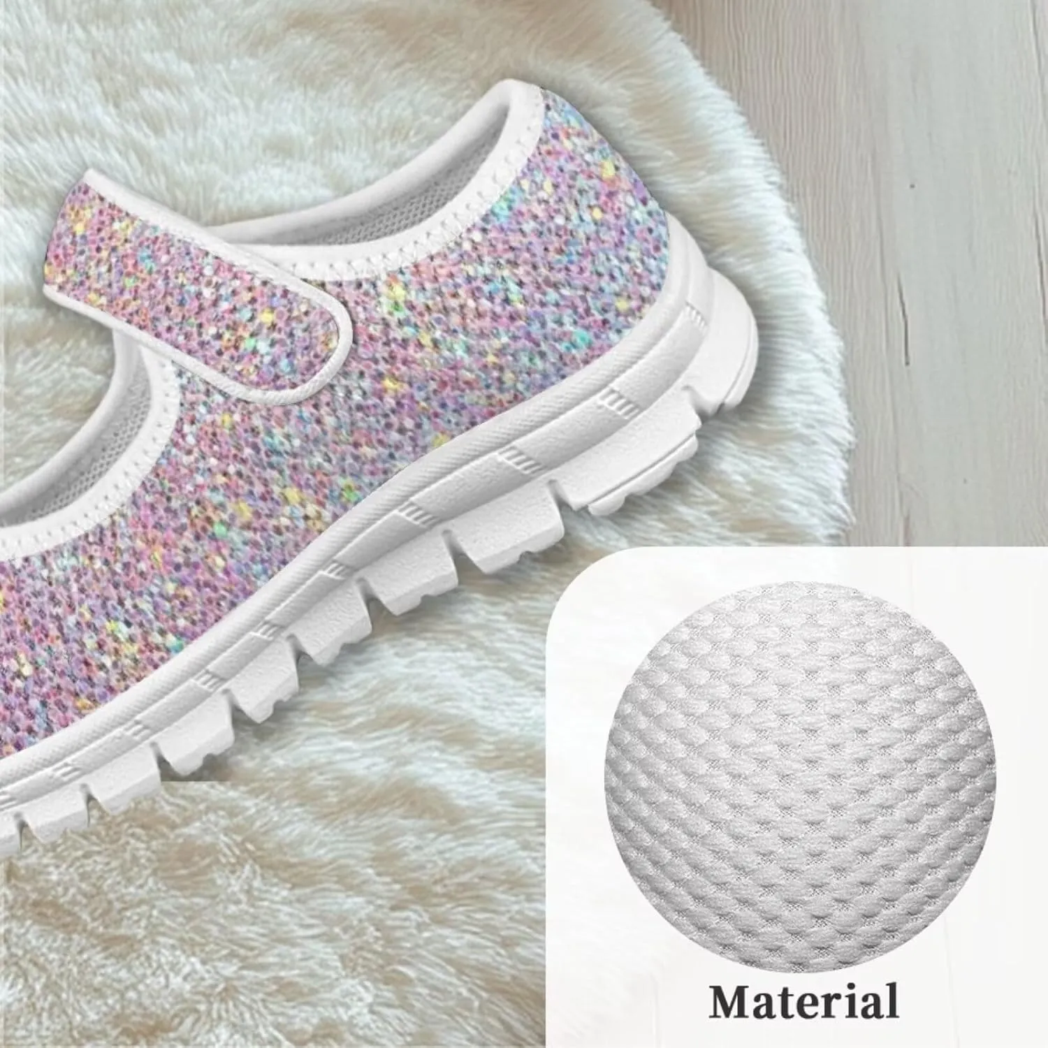 Cartoon Pink Print Girls Sneakers Mary Jane Shoes Dress Shoes for Toddler Lightweight Flat Shoes Anti-Slip School Uniform Shoes for Party,Travel