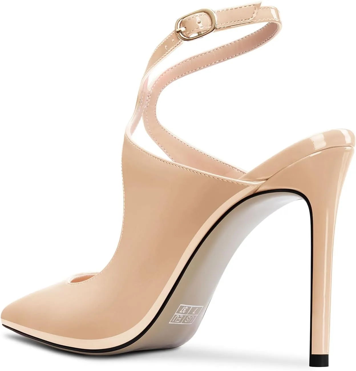 Castamere Womens Stiletto High Heel Pointed Toe Cross-Strap Ankle Strap Slingback Pumps Prom Sexy 3.9 Inches Heels