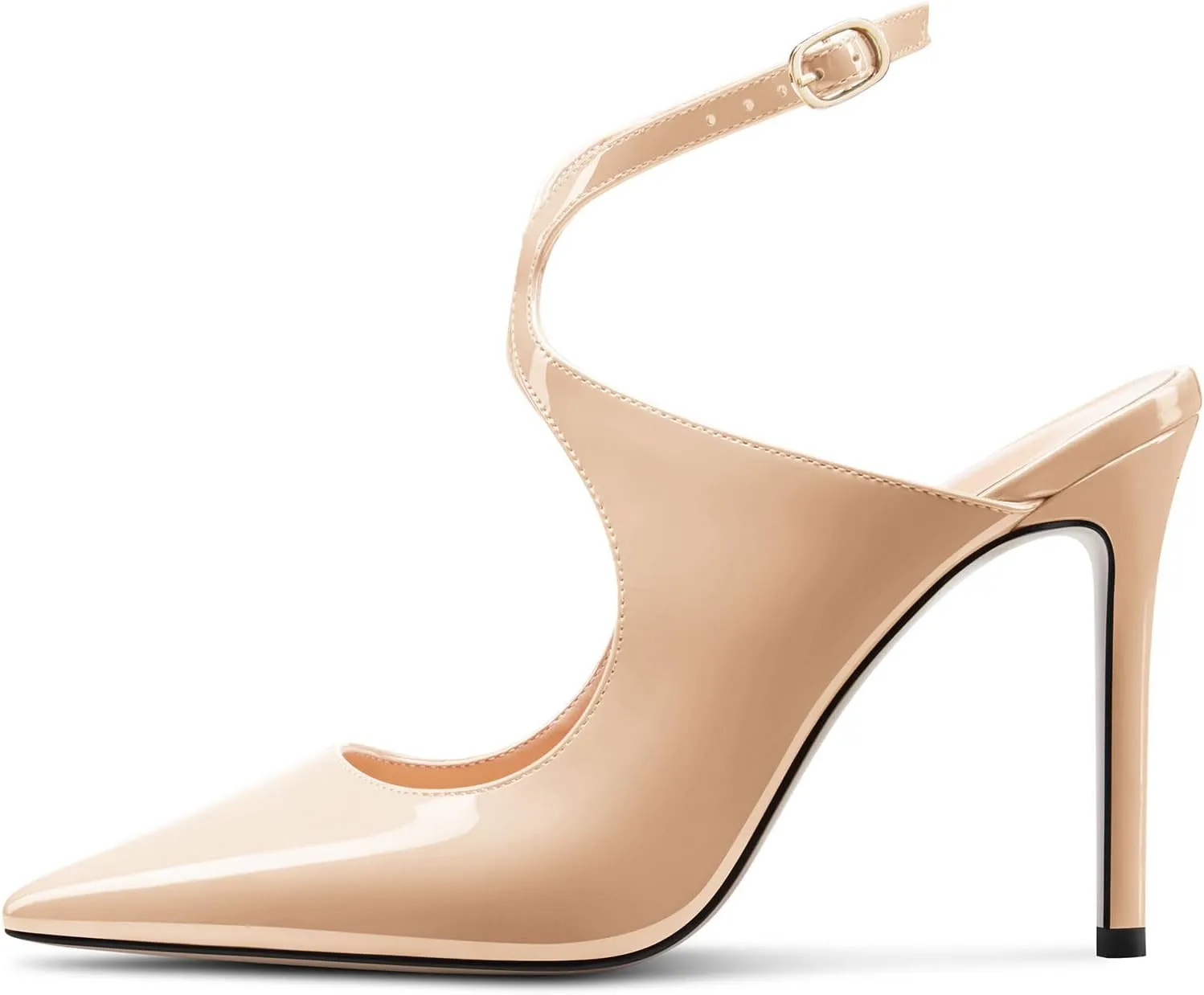 Castamere Womens Stiletto High Heel Pointed Toe Cross-Strap Ankle Strap Slingback Pumps Prom Sexy 3.9 Inches Heels