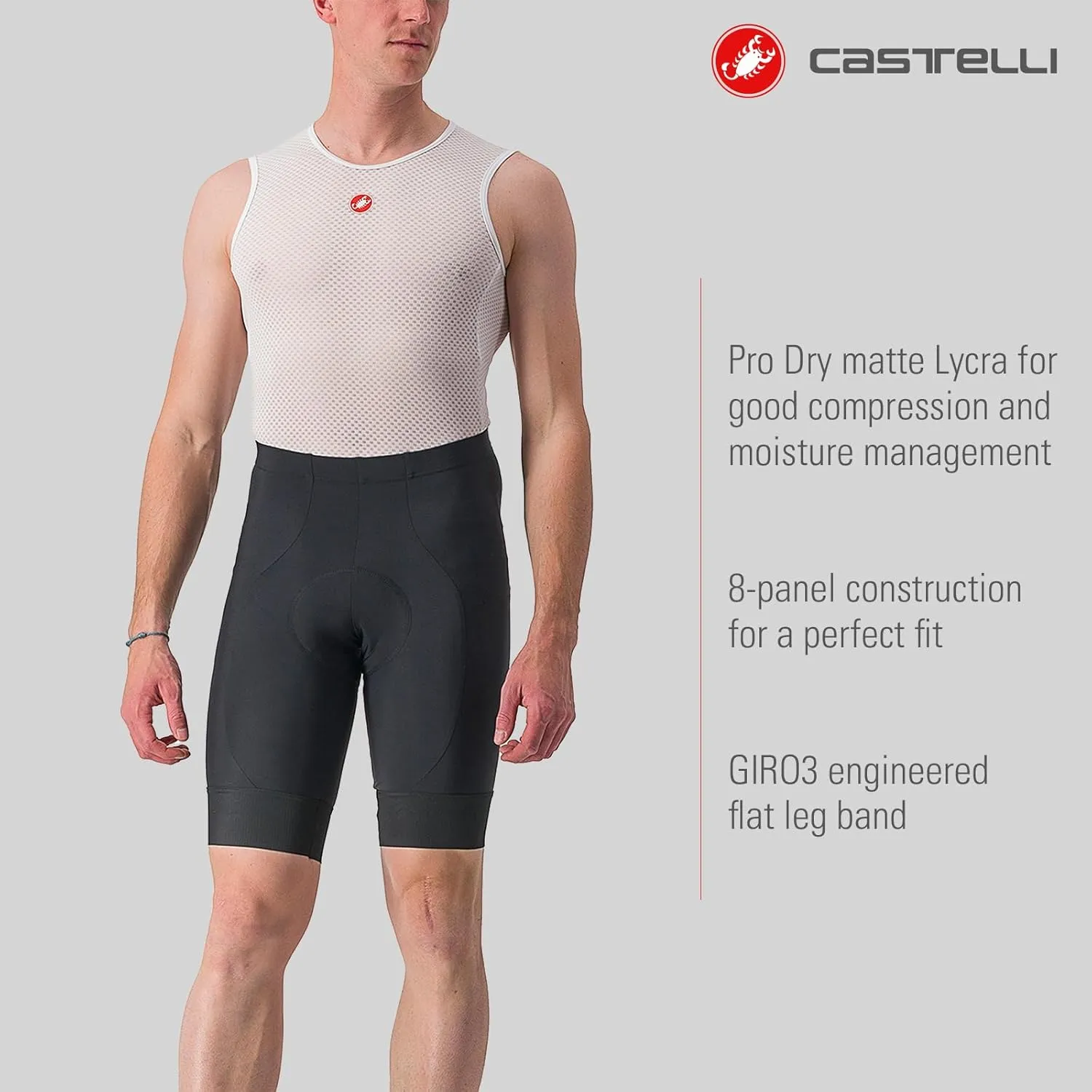 CASTELLI Men’s Entrata 2 Short for Road and Gravel Biking I Cycling