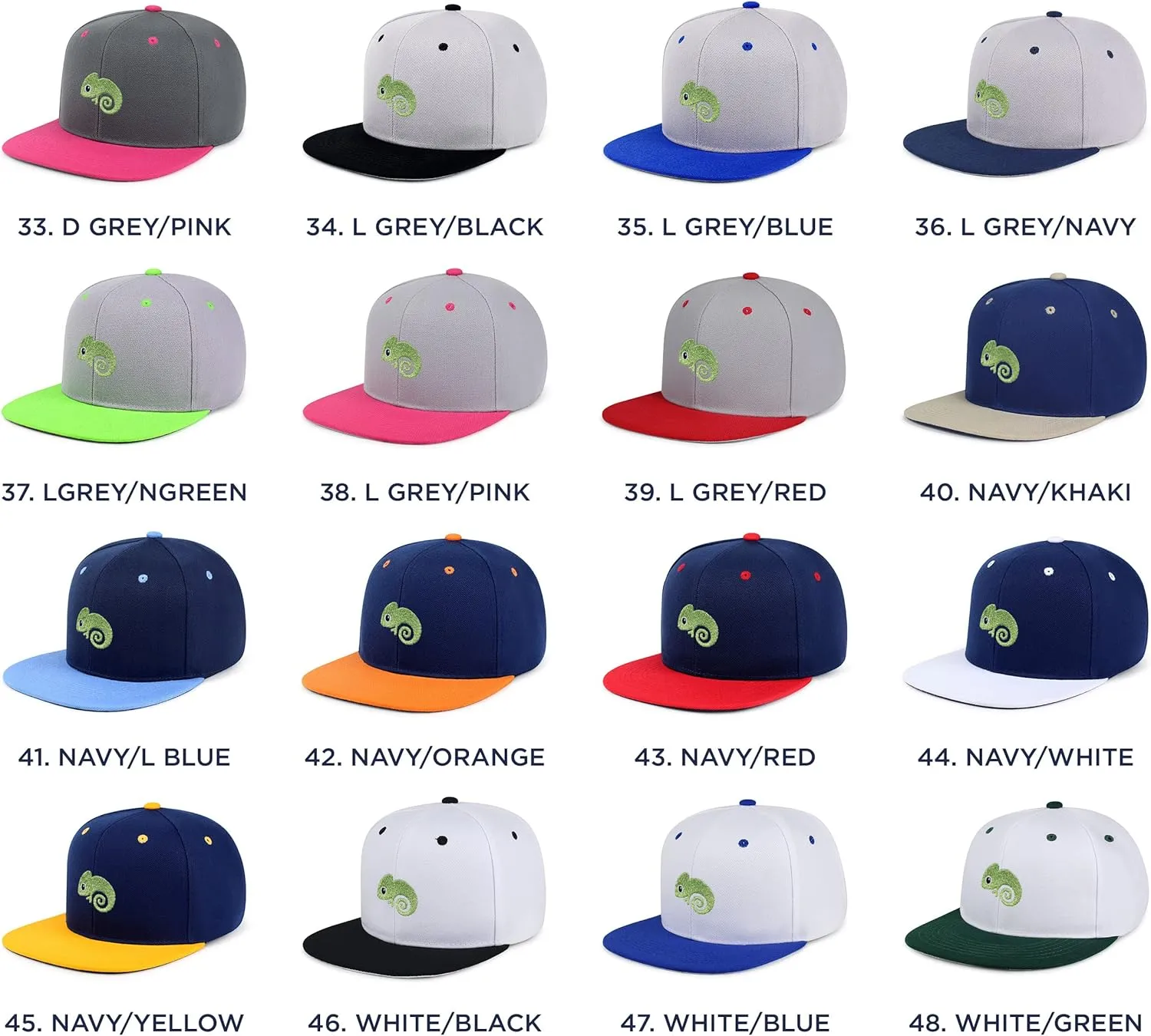 Chameleon Hip-Hop Snapback Hat Embroidered Baseball Cap Amazon Jungle