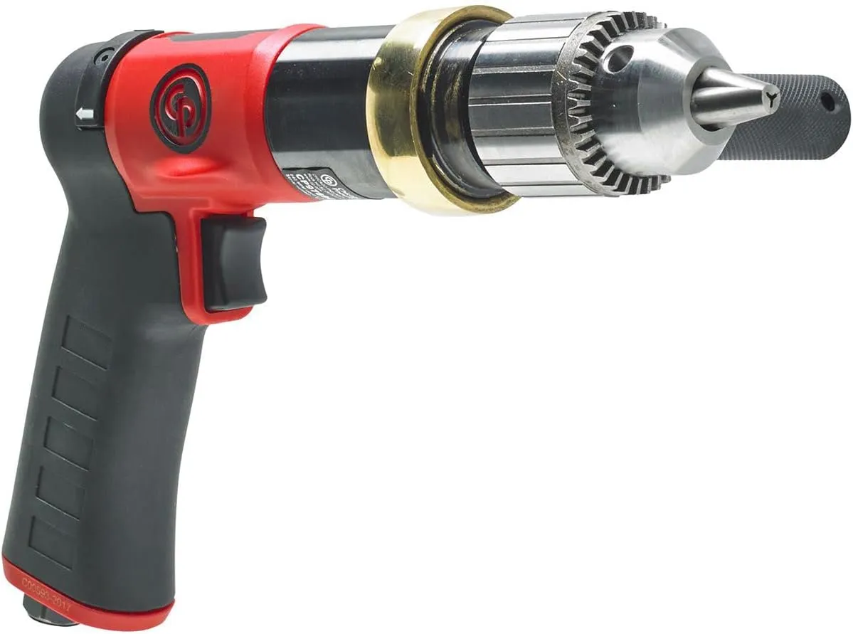 Chicago Pneumatic CP9789C - Air Power Drill, 1/2 Inch (13 mm), Keyed Chuck, Pistol Handle, 0.47 HP / 350 W, Stall Torque 10.3 ft. lbf / 14 NM, 840 RPM, Hand Drill, Power Tools & Home Improvement