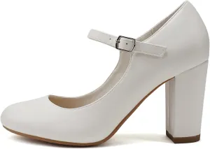 City Classified Comfort Women's Closed Toe Ankle Strap Block Heel