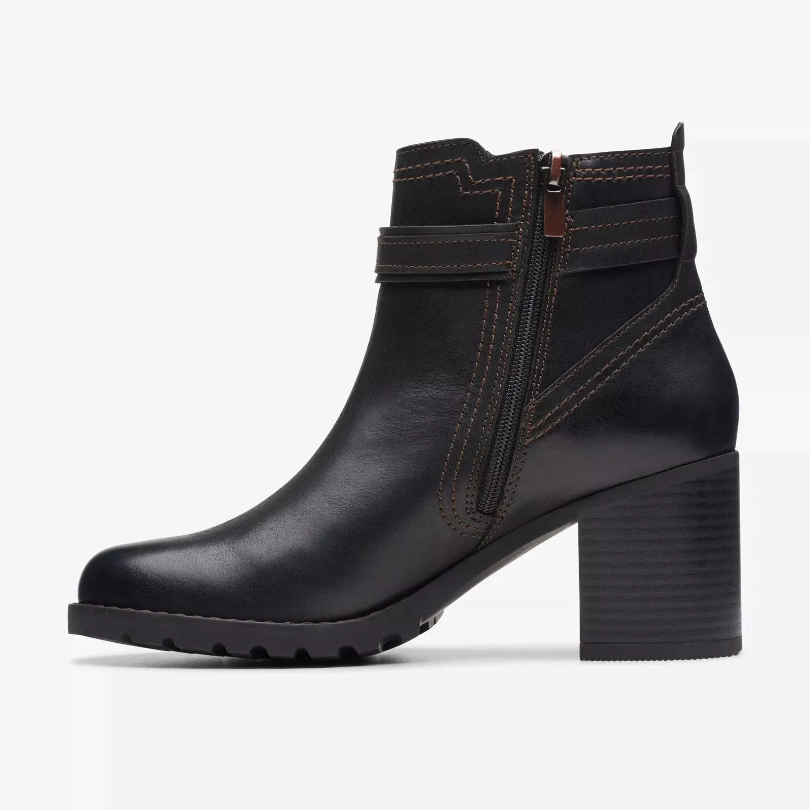 Clarks Women's Leda Strap Black Leather 26174959