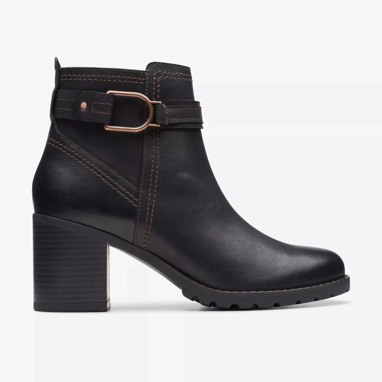 Clarks Women's Leda Strap Black Leather 26174959